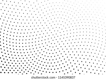 Abstract halftone wave dotted background. Halftone twisted grunge pattern, dot, circle.  Vector modern optical halftone pop art texture for poster, business card, cover, label mock-up, sticker layout