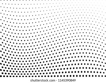 Abstract halftone wave dotted background. Halftone twisted grunge pattern, dot, circle.  Vector modern optical halftone pop art texture for poster, business card, cover, label mock-up, sticker layout