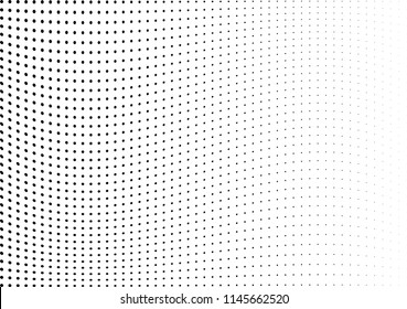 Abstract halftone wave dotted background. Halftone twisted grunge pattern, dot, circle.  Vector modern optical halftone pop art texture for poster, business card, cover, label mock-up, sticker layout