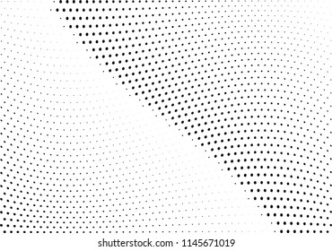 Abstract halftone wave dotted background. Halftone twisted grunge pattern, dot, circle.  Vector modern optical halftone pop art texture for poster, business card, cover, label mock-up, sticker layout