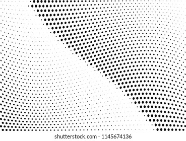 Abstract halftone wave dotted background. Halftone twisted grunge pattern, dot, circle.  Vector modern optical halftone pop art texture for poster, business card, cover, label mock-up, sticker layout
