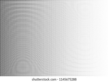 Abstract halftone wave dotted background. Halftone twisted grunge pattern, dot, circle.  Vector modern optical halftone pop art texture for poster, business card, cover, label mock-up, sticker layout