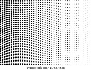 Abstract halftone wave dotted background. Halftone twisted grunge pattern, dot, circle.  Vector modern optical halftone pop art texture for poster, business card, cover, label mock-up, sticker layout