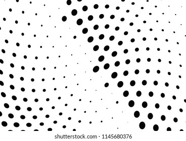 Abstract halftone wave dotted background. Halftone twisted grunge pattern, dot, circle.  Vector modern optical halftone pop art texture for poster, business card, cover, label mock-up, sticker layout