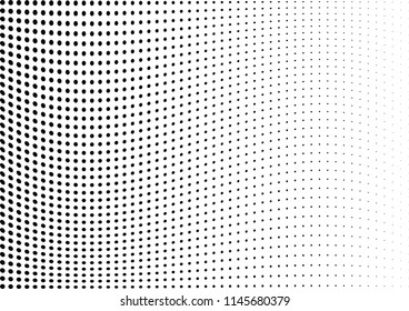 Abstract halftone wave dotted background. Halftone twisted grunge pattern, dot, circle.  Vector modern optical halftone pop art texture for poster, business card, cover, label mock-up, sticker layout