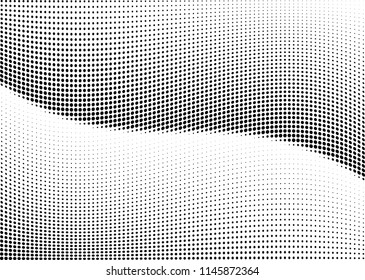 Abstract halftone wave dotted background. Halftone twisted grunge pattern, dot, circle.  Vector modern optical halftone pop art texture for poster, business card, cover, label mock-up, sticker layout