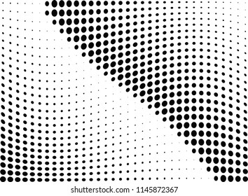 Abstract halftone wave dotted background. Halftone twisted grunge pattern, dot, circle.  Vector modern optical halftone pop art texture for poster, business card, cover, label mock-up, sticker layout