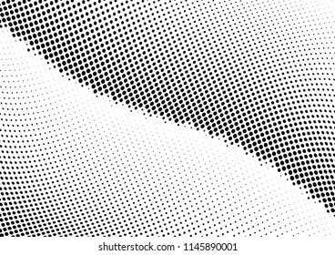 Abstract halftone wave dotted background. Halftone twisted grunge pattern, dot, circle.  Vector modern optical halftone pop art texture for poster, business card, cover, label mock-up, sticker layout