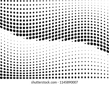 Abstract halftone wave dotted background. Halftone twisted grunge pattern, dot, circle.  Vector modern optical halftone pop art texture for poster, business card, cover, label mock-up, sticker layout
