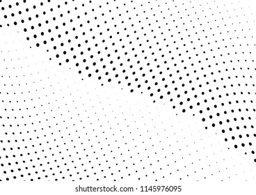 Abstract halftone wave dotted background. Halftone twisted grunge pattern, dot, circle.  Vector modern optical halftone pop art texture for poster, business card, cover, label mock-up, sticker layout