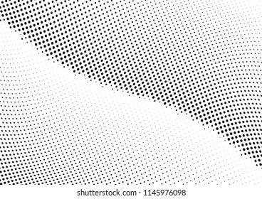 Abstract halftone wave dotted background. Halftone twisted grunge pattern, dot, circle.  Vector modern optical halftone pop art texture for poster, business card, cover, label mock-up, sticker layout