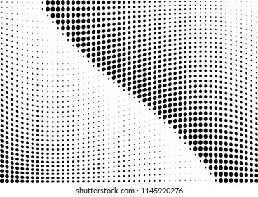 Abstract halftone wave dotted background. Halftone twisted grunge pattern, dot, circle.  Vector modern optical halftone pop art texture for poster, business card, cover, label mock-up, sticker layout