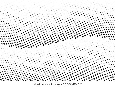 Abstract halftone wave dotted background. Halftone twisted grunge pattern, dot, circle.  Vector modern optical halftone pop art texture for poster, business card, cover, label mock-up, sticker layout