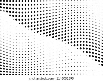 Abstract halftone wave dotted background. Halftone twisted grunge pattern, dot, circle.  Vector modern optical halftone pop art texture for poster, business card, cover, label mock-up, sticker layout