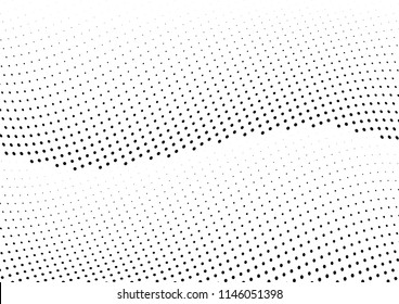Abstract halftone wave dotted background. Halftone twisted grunge pattern, dot, circle.  Vector modern optical halftone pop art texture for poster, business card, cover, label mock-up, sticker layout