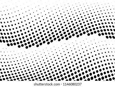 Abstract halftone wave dotted background. Halftone twisted grunge pattern, dot, circle.  Vector modern optical halftone pop art texture for poster, business card, cover, label mock-up, sticker layout