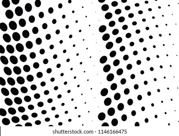 Abstract halftone wave dotted background. Halftone twisted grunge pattern, dot, circle.  Vector modern optical halftone pop art texture for poster, business card, cover, label mock-up, sticker layout