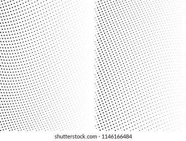 Abstract halftone wave dotted background. Halftone twisted grunge pattern, dot, circle.  Vector modern optical halftone pop art texture for poster, business card, cover, label mock-up, sticker layout