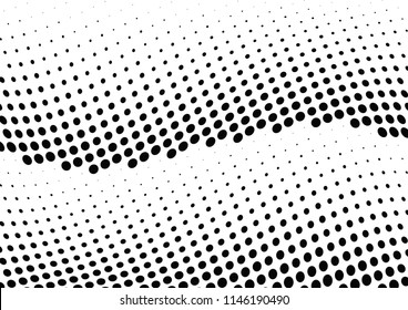 Abstract halftone wave dotted background. Halftone twisted grunge pattern, dot, circle.  Vector modern optical halftone pop art texture for poster, business card, cover, label mock-up, sticker layout