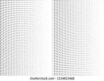 Abstract halftone wave dotted background. Halftone twisted grunge pattern, dot, circle.  Vector modern optical halftone pop art texture for poster, business card, cover, label mock-up, sticker layout