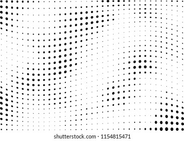 Abstract halftone wave dotted background. Halftone twisted grunge pattern, dot, circle.  Vector modern optical halftone pop art texture for poster, business card, cover, label mock-up, sticker layout