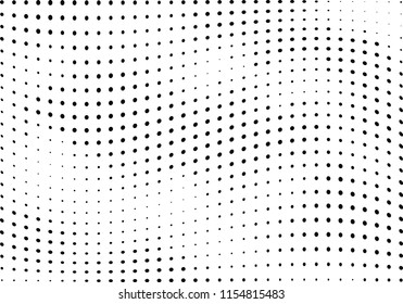 Abstract halftone wave dotted background. Halftone twisted grunge pattern, dot, circle.  Vector modern optical halftone pop art texture for poster, business card, cover, label mock-up, sticker layout