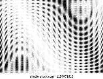 Abstract halftone wave dotted background. Halftone twisted grunge pattern, dot, circle.  Vector modern optical halftone pop art texture for poster, business card, cover, label mock-up, sticker layout
