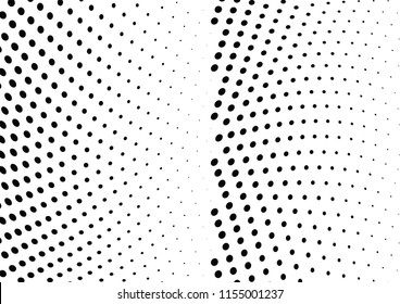 Abstract halftone wave dotted background. Halftone twisted grunge pattern, dot, circle.  Vector modern optical halftone pop art texture for poster, business card, cover, label mock-up, sticker layout