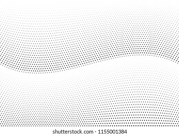 Abstract halftone wave dotted background. Halftone twisted grunge pattern, dot, circle.  Vector modern optical halftone pop art texture for poster, business card, cover, label mock-up, sticker layout