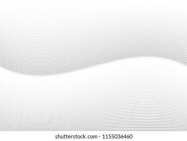 Abstract halftone wave dotted background. Halftone twisted grunge pattern, dot, circle.  Vector modern optical halftone pop art texture for poster, business card, cover, label mock-up, sticker layout