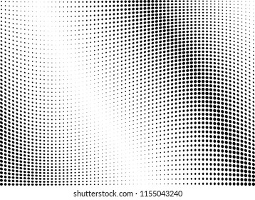 Abstract halftone wave dotted background. Halftone twisted grunge pattern, dot, circle.  Vector modern optical halftone pop art texture for poster, business card, cover, label mock-up, sticker layout