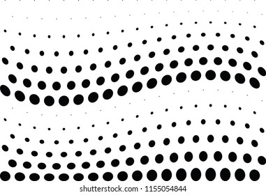 Abstract halftone wave dotted background. Halftone twisted grunge pattern, dot, circle.  Vector modern optical halftone pop art texture for poster, business card, cover, label mock-up, sticker layout