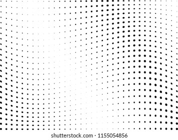 Abstract halftone wave dotted background. Halftone twisted grunge pattern, dot, circle.  Vector modern optical halftone pop art texture for poster, business card, cover, label mock-up, sticker layout