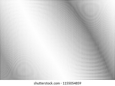 Abstract halftone wave dotted background. Halftone twisted grunge pattern, dot, circle.  Vector modern optical halftone pop art texture for poster, business card, cover, label mock-up, sticker layout