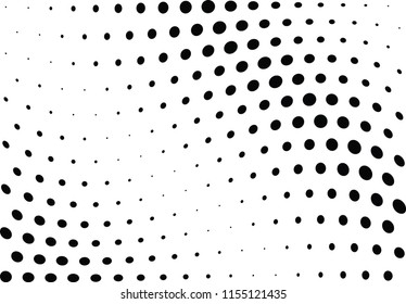 Abstract halftone wave dotted background. Halftone twisted grunge pattern, dot, circle.  Vector modern optical halftone pop art texture for poster, business card, cover, label mock-up, sticker layout