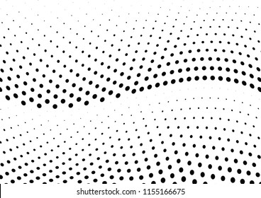 Abstract halftone wave dotted background. Halftone twisted grunge pattern, dot, circle.  Vector modern optical halftone pop art texture for poster, business card, cover, label mock-up, sticker layout