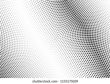 Abstract halftone wave dotted background. Halftone twisted grunge pattern, dot, circle.  Vector modern optical halftone pop art texture for poster, business card, cover, label mock-up, sticker layout