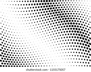 Abstract halftone wave dotted background. Halftone twisted grunge pattern, dot, circle.  Vector modern optical halftone pop art texture for poster, business card, cover, label mock-up, sticker layout