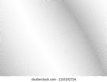 Abstract halftone wave dotted background. Halftone twisted grunge pattern, dot, circle.  Vector modern optical halftone pop art texture for poster, business card, cover, label mock-up, sticker layout
