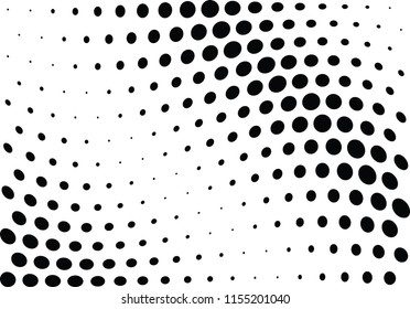 Abstract halftone wave dotted background. Halftone twisted grunge pattern, dot, circle.  Vector modern optical halftone pop art texture for poster, business card, cover, label mock-up, sticker layout