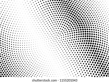 Abstract halftone wave dotted background. Halftone twisted grunge pattern, dot, circle.  Vector modern optical halftone pop art texture for poster, business card, cover, label mock-up, sticker layout
