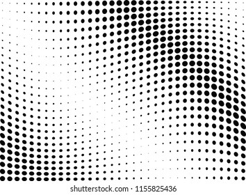 Abstract halftone wave dotted background. Halftone twisted grunge pattern, dot, circle.  Vector modern optical halftone pop art texture for poster, business card, cover, label mock-up, sticker layout