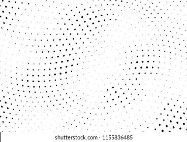 Abstract halftone wave dotted background. Halftone twisted grunge pattern, dot, circle.  Vector modern optical halftone pop art texture for poster, business card, cover, label mock-up, sticker layout