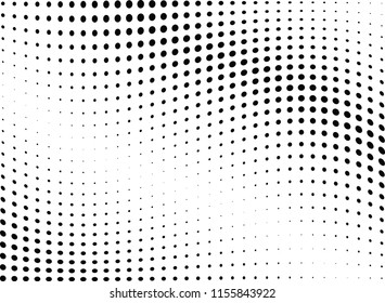 Abstract halftone wave dotted background. Halftone twisted grunge pattern, dot, circle.  Vector modern optical halftone pop art texture for poster, business card, cover, label mock-up, sticker layout