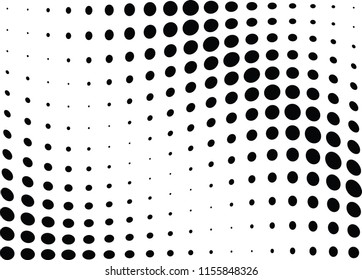 Abstract halftone wave dotted background. Halftone twisted grunge pattern, dot, circle.  Vector modern optical halftone pop art texture for poster, business card, cover, label mock-up, sticker layout