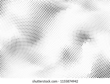 Abstract halftone wave dotted background. Halftone twisted grunge pattern, dot, circle.  Vector modern optical halftone pop art texture for poster, business card, cover, label mock-up, sticker layout