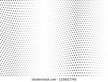 Abstract halftone wave dotted background. Halftone twisted grunge pattern, dot, circle.  Vector modern optical halftone pop art texture for poster, business card, cover, label mock-up, sticker layout
