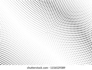 Abstract halftone wave dotted background. Halftone twisted grunge pattern, dot, circle.  Vector modern optical halftone pop art texture for poster, business card, cover, label mock-up, sticker layout