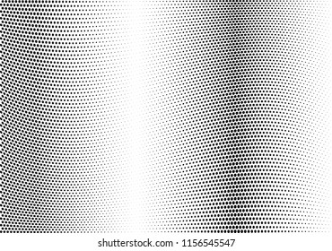 Abstract halftone wave dotted background. Halftone twisted grunge pattern, dot, circle.  Vector modern optical halftone pop art texture for poster, business card, cover, label mock-up, sticker layout