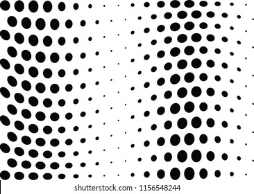 Abstract halftone wave dotted background. Halftone twisted grunge pattern, dot, circle.  Vector modern optical halftone pop art texture for poster, business card, cover, label mock-up, sticker layout
